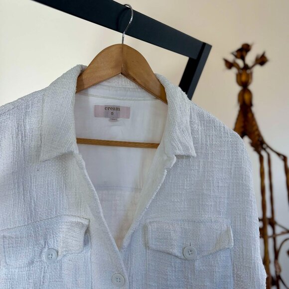 White Women's Blazer - Cream Clothing - Picture 2 of 6